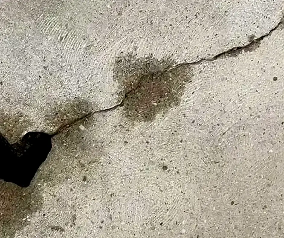 Interior wall with exposed Basement Crack Repair Bethlehem, PA